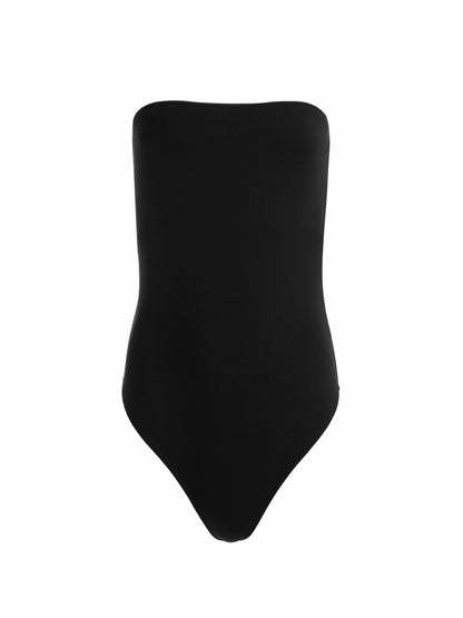 Naomi Strapless Bodysuit In Black - Alice + Olivia Women