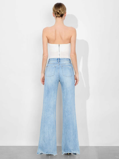 Naomi Strapless Bodysuit In Off White - Alice + Olivia Women