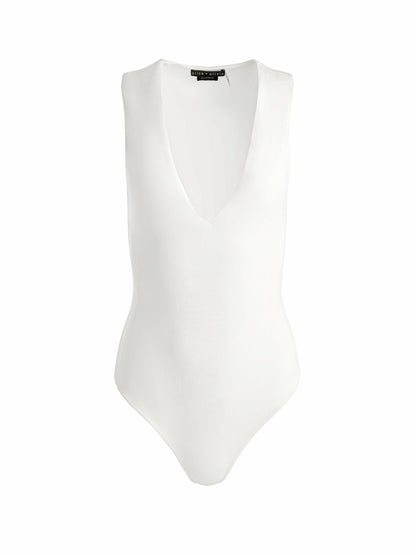 Olea Sculpting Bodysuit In Off White - Alice + Olivia Women