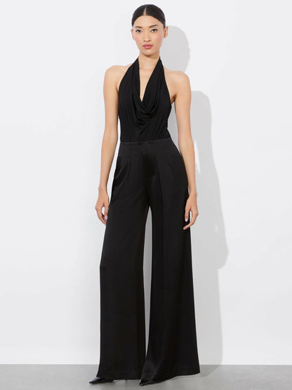 Ayanna Cowl Bodysuit In Black - Alice + Olivia Women