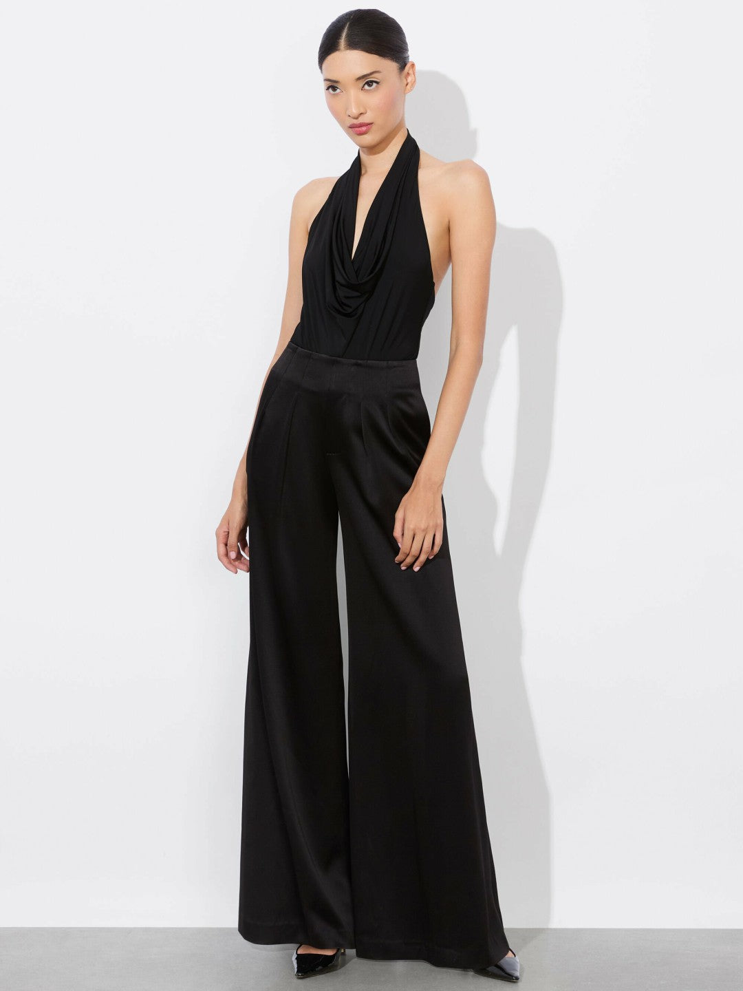 Ayanna Cowl Bodysuit In Black - Alice + Olivia Women