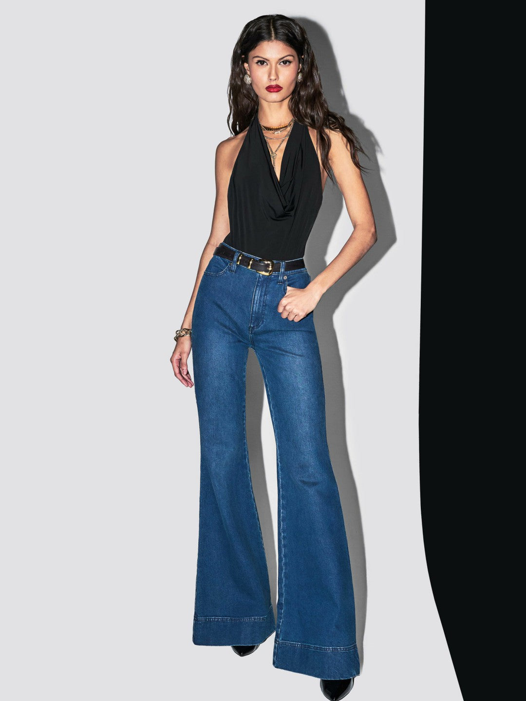 Ayanna Cowl Bodysuit In Black - Alice + Olivia Women
