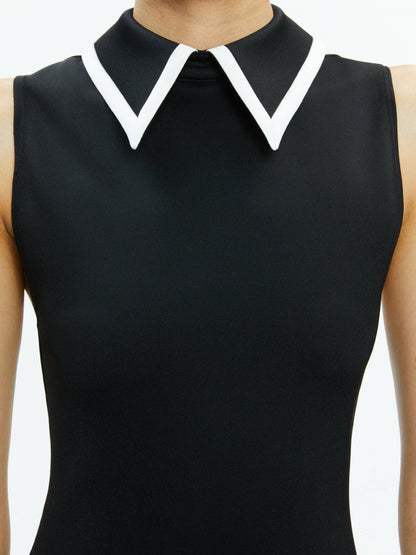 Wynell Mini Dress In Black/off White - Alice + Olivia Women