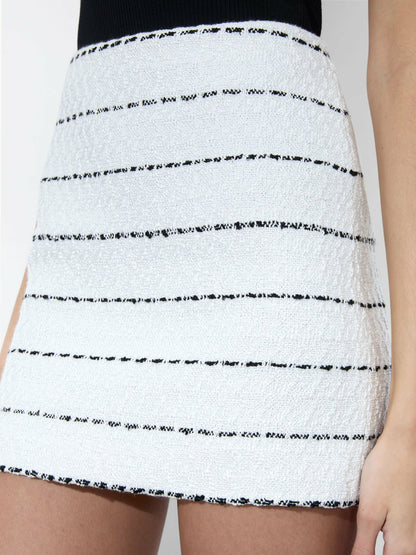 Elana Mini Skirt In Off White/black - Alice + Olivia Women