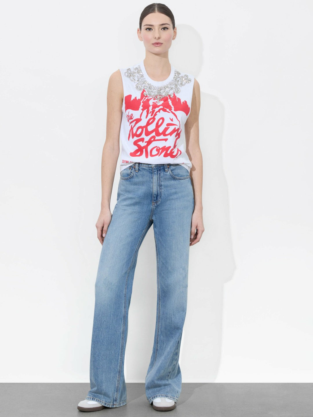 Micah Muscle Tank In Off White/multi - Alice + Olivia Women