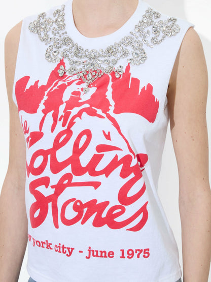 Micah Muscle Tank In Off White/multi - Alice + Olivia Women