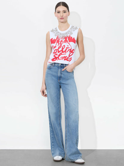 Micah Muscle Tank In Off White/multi - Alice + Olivia Women