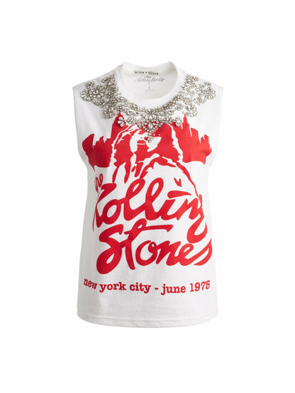 Micah Muscle Tank In Off White/multi - Alice + Olivia Women