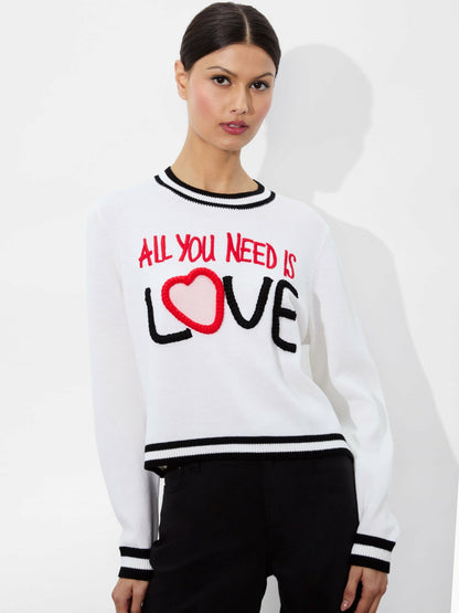 A+o X The Beatles Rorie Pullover In Soft White Multi - Alice + Olivia Women