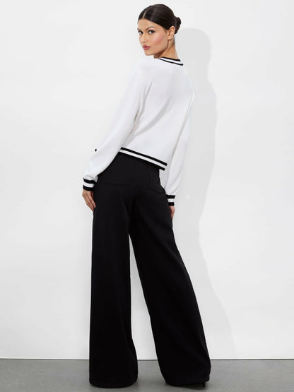 A+o X The Beatles Rorie Pullover In Soft White Multi - Alice + Olivia Women
