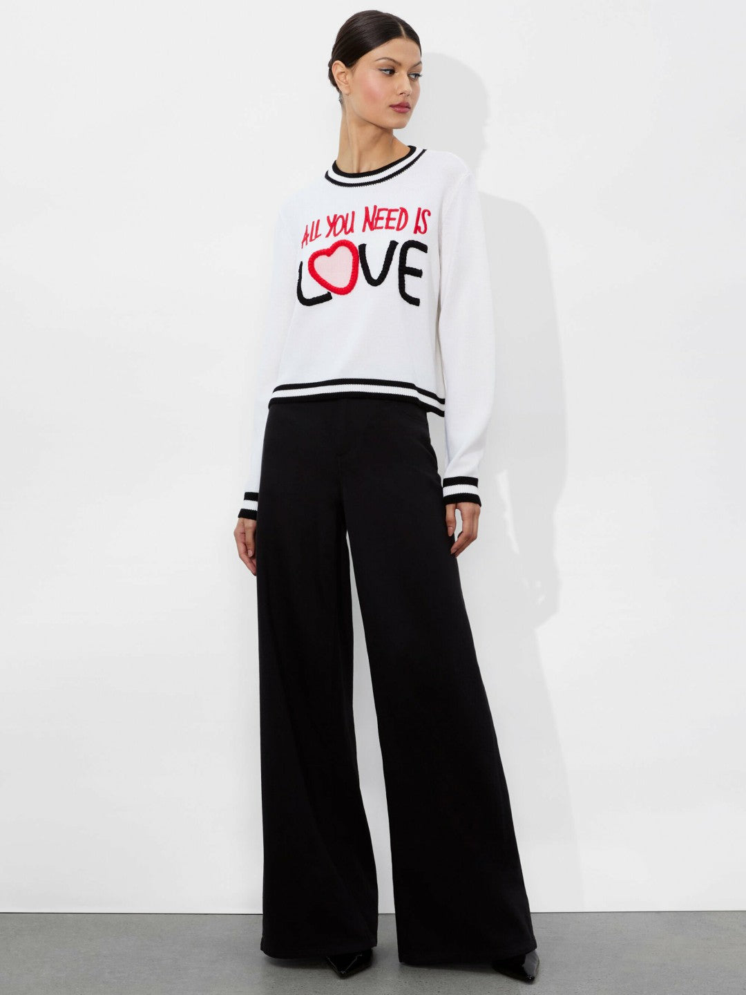 A+o X The Beatles Rorie Pullover In Soft White Multi - Alice + Olivia Women