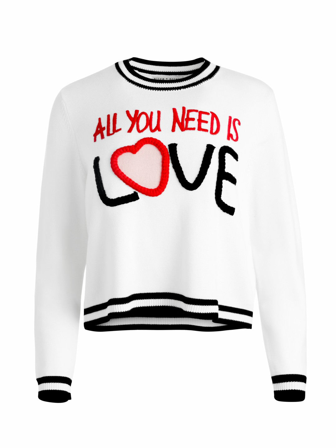A+o X The Beatles Rorie Pullover In Soft White Multi - Alice + Olivia Women