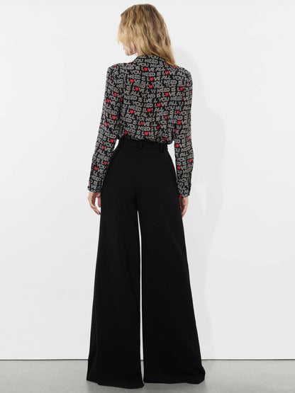 A+o X The Beatles Willa Placket Top In All You Need Is Love - Alice + Olivia Women