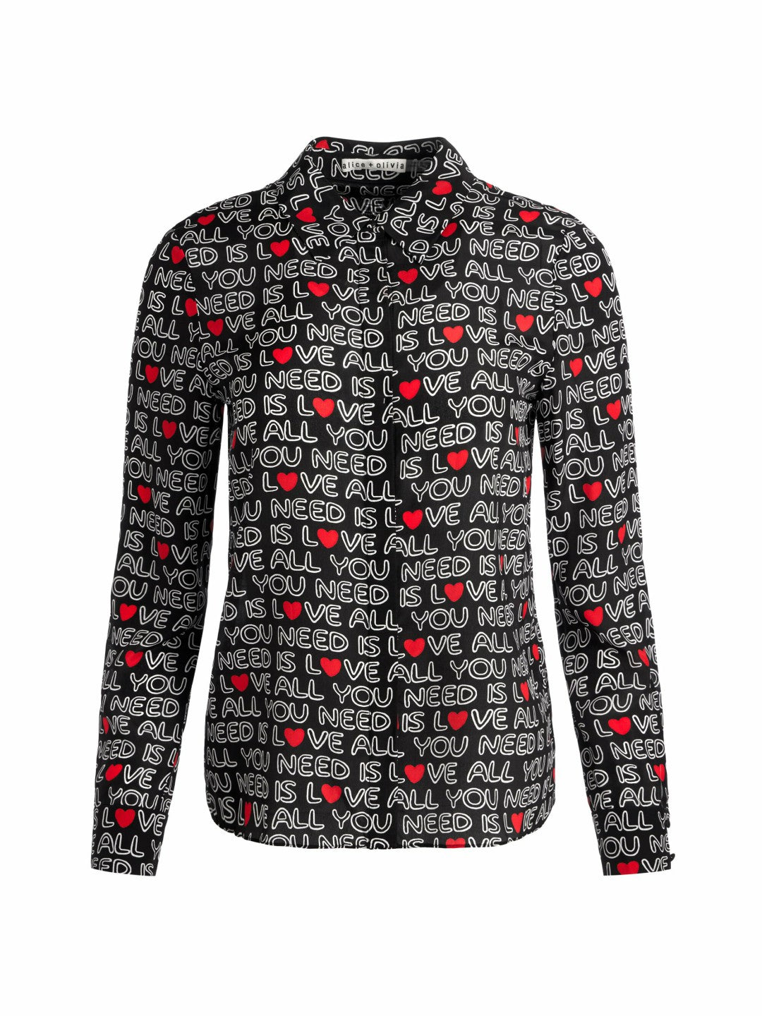 A+o X The Beatles Willa Placket Top In All You Need Is Love - Alice + Olivia Women