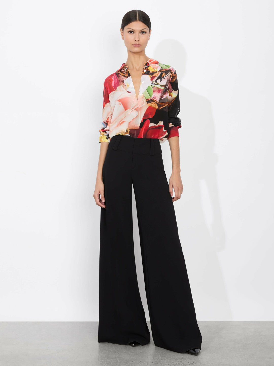 A+o X Kelly Dabbah Willa Placket Top In Thrive - Alice + Olivia Women