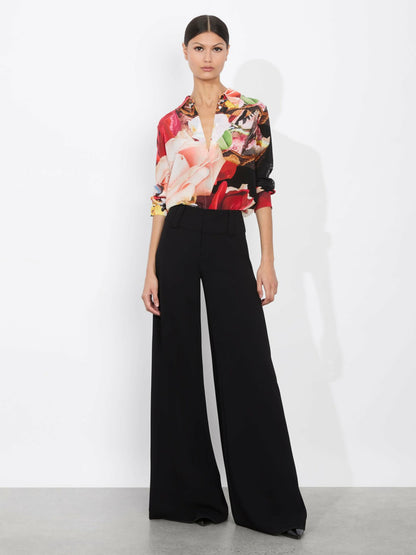 A+o X Kelly Dabbah Willa Placket Top In Thrive - Alice + Olivia Women