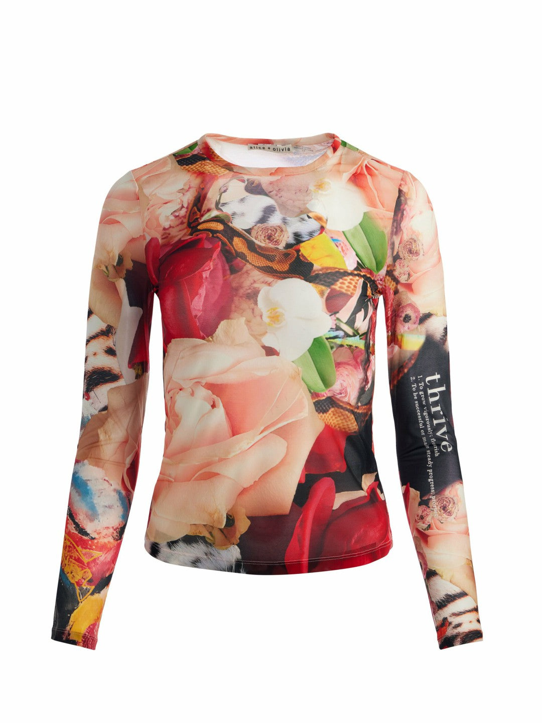 A+o X Kelly Dabbah Delaina Mesh Top In Thrive - Alice + Olivia Women