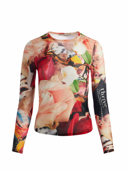 A+o X Kelly Dabbah Delaina Mesh Top In Thrive - Alice + Olivia Women