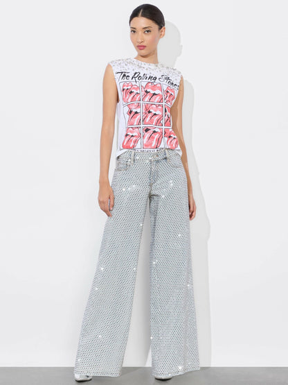 Micah Muscle Tank In Off White Multi - Alice + Olivia Women