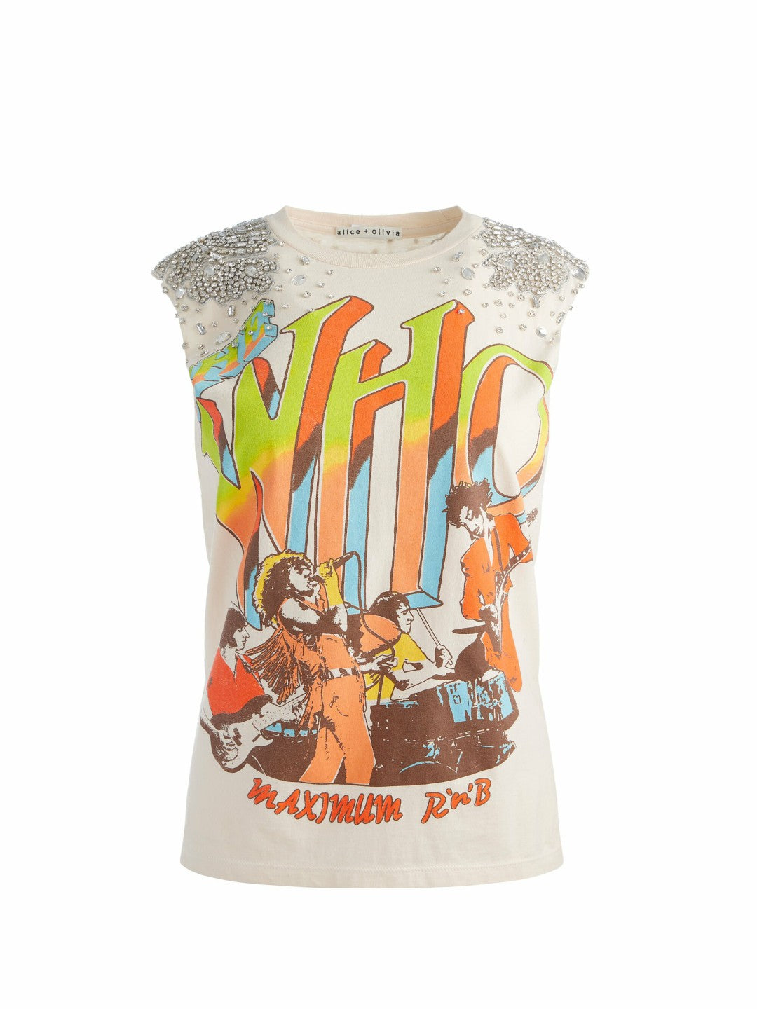 Micah Muscle Tank In Natural - Alice + Olivia Women