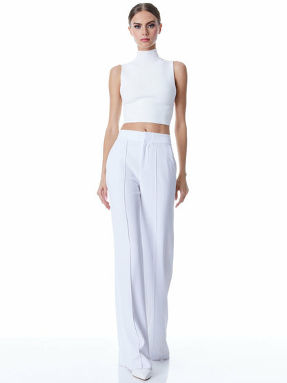 Dylan Pant In White - Alice + Olivia Women