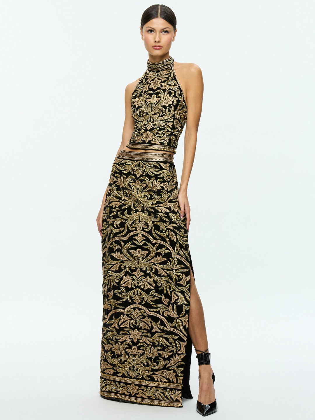 GATZ TOP + GEORGIE SKIRT - Alice + Olivia Women