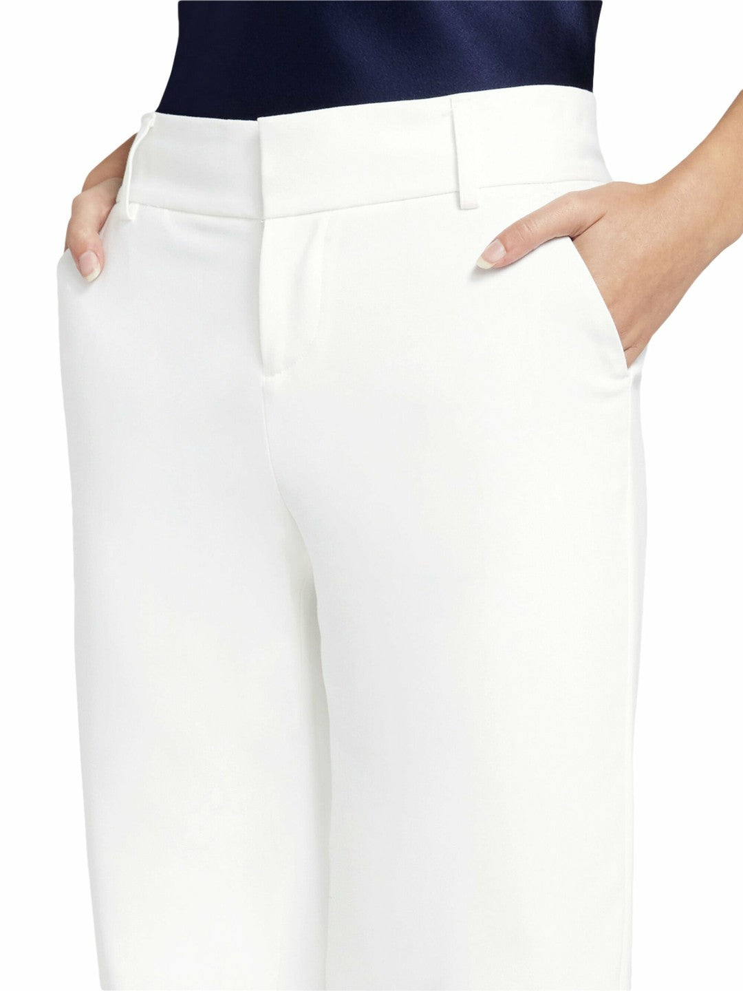Stacey Slim Trouser In White - Alice + Olivia Women