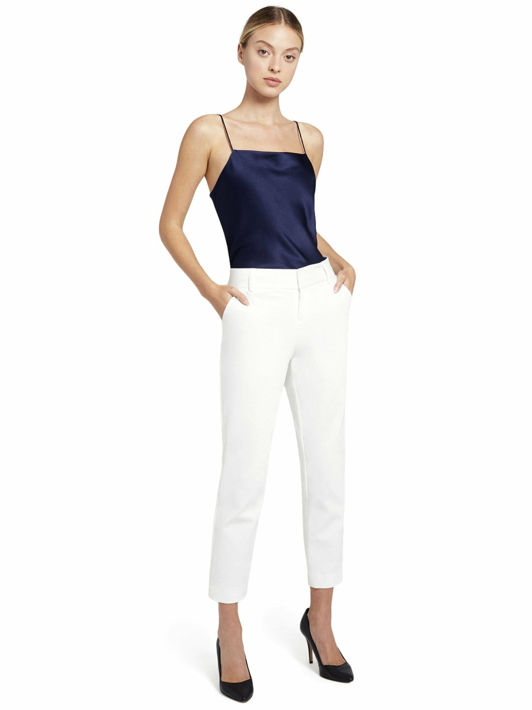 Stacey Slim Trouser In White - Alice + Olivia Women